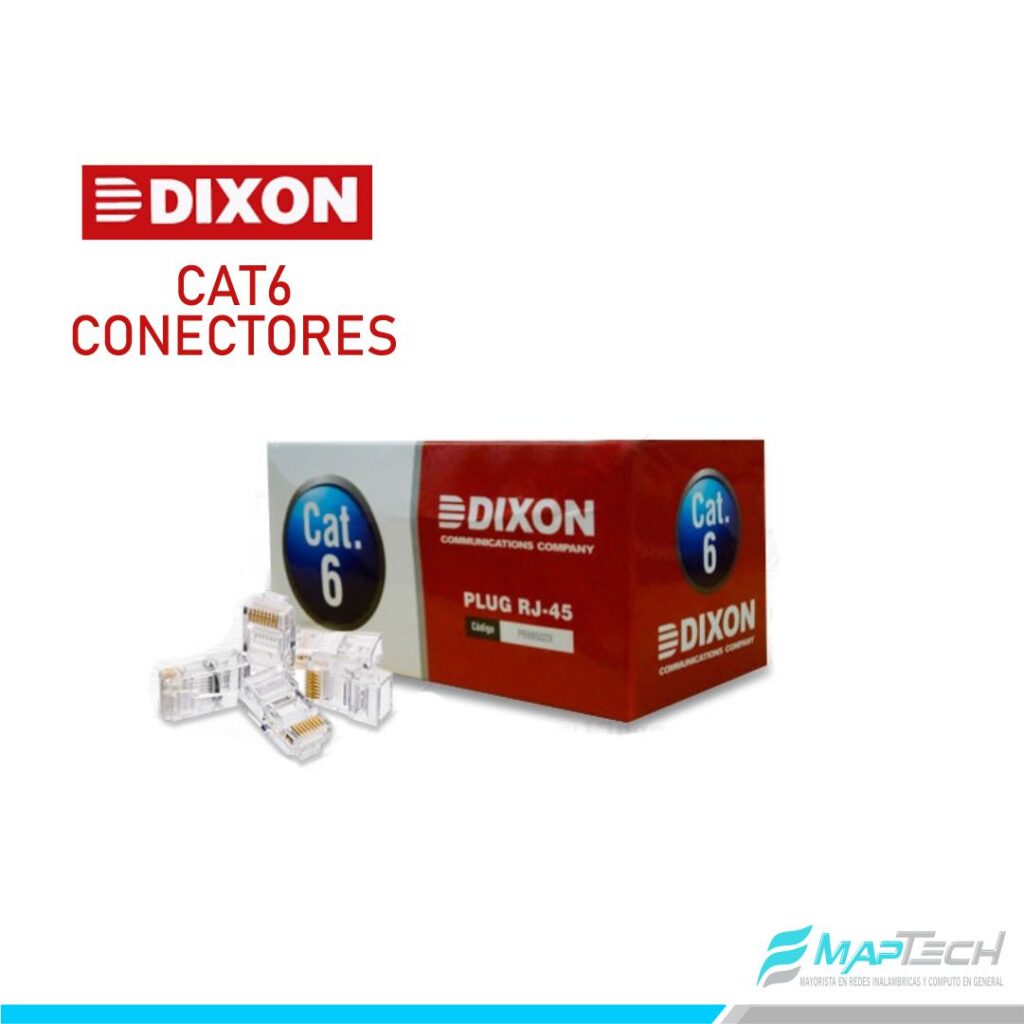 Caja Conectores RJ45 Cat6 Dixon 100 Unidades