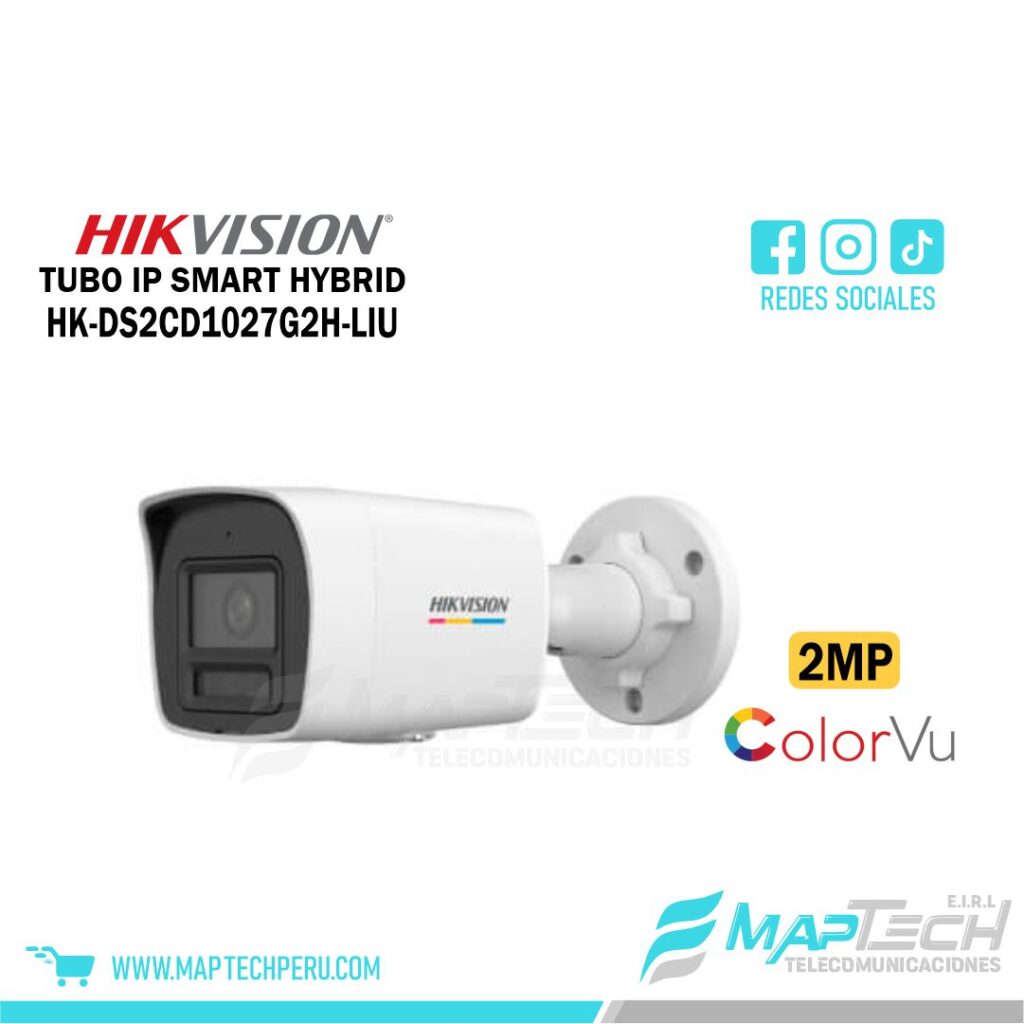 TUBO IP 2MP SMART HYBRID LIGHT COLORVU IP67 AUDIO HIKVISION