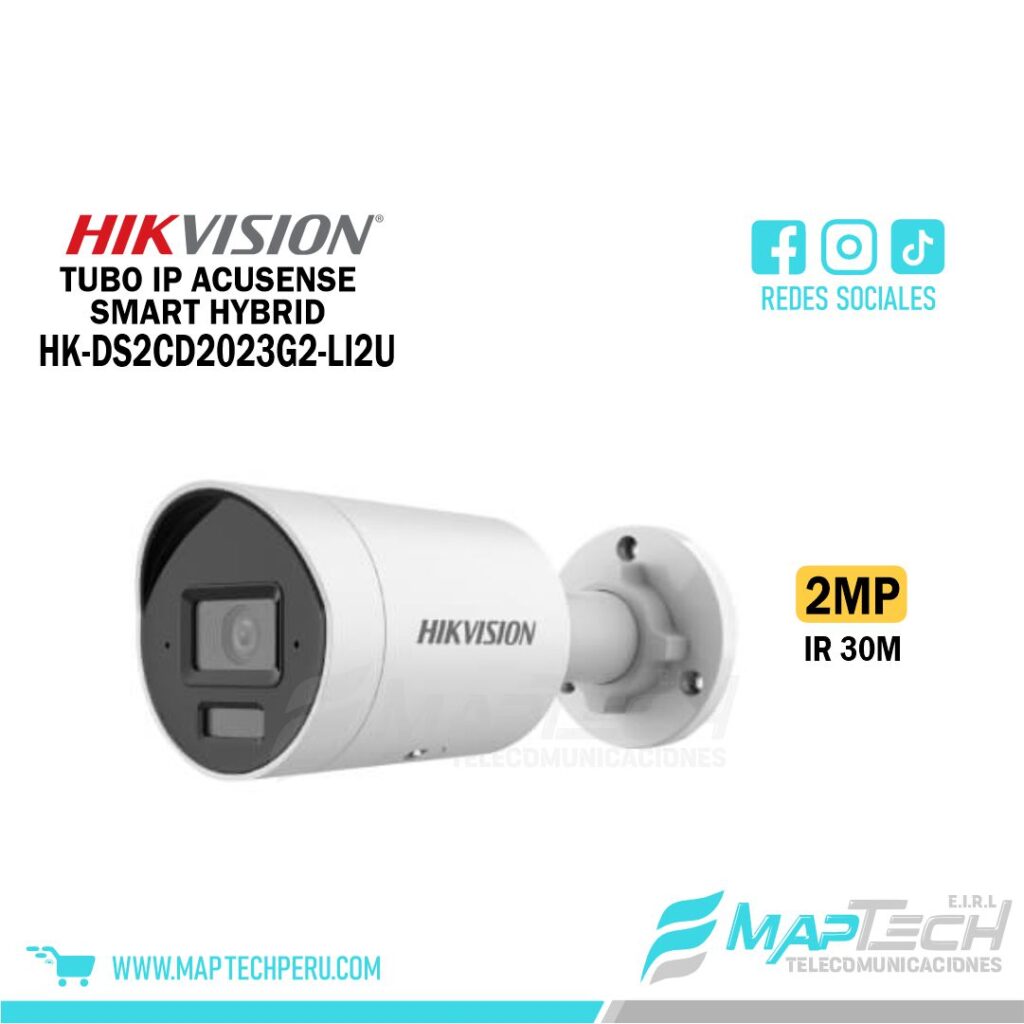 TUBO IP 2MP ACUSENSE SMART HYBRID LIGHT IR30M C/AUDIO HIKVISION