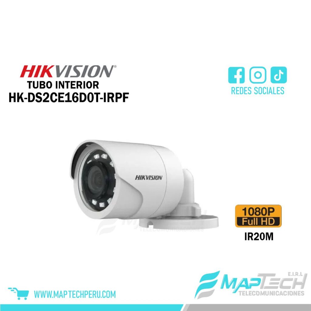 TUBO 1080P EXTERIOR IR 20M HIKVISION