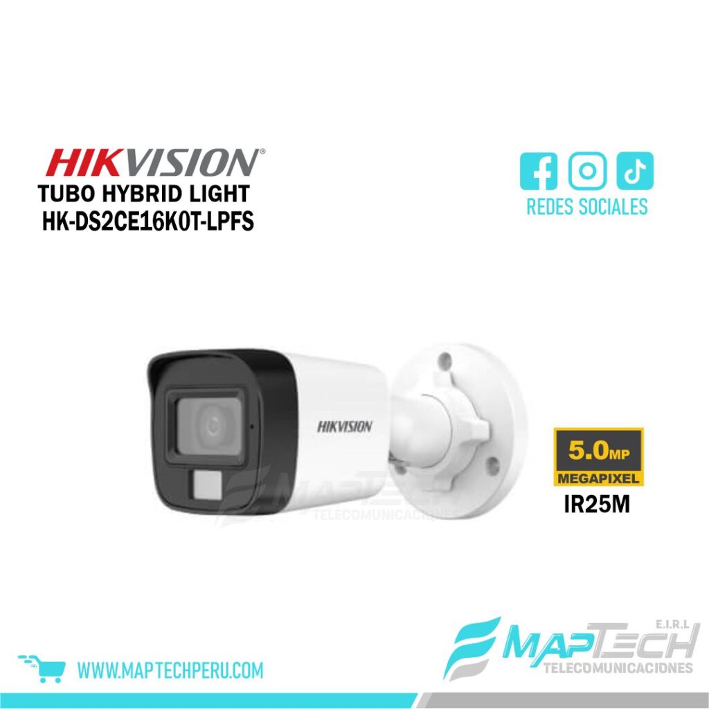 TUBO EXTERIOR 5MP 3K SMART HYBRID LIGHT HIKVISION