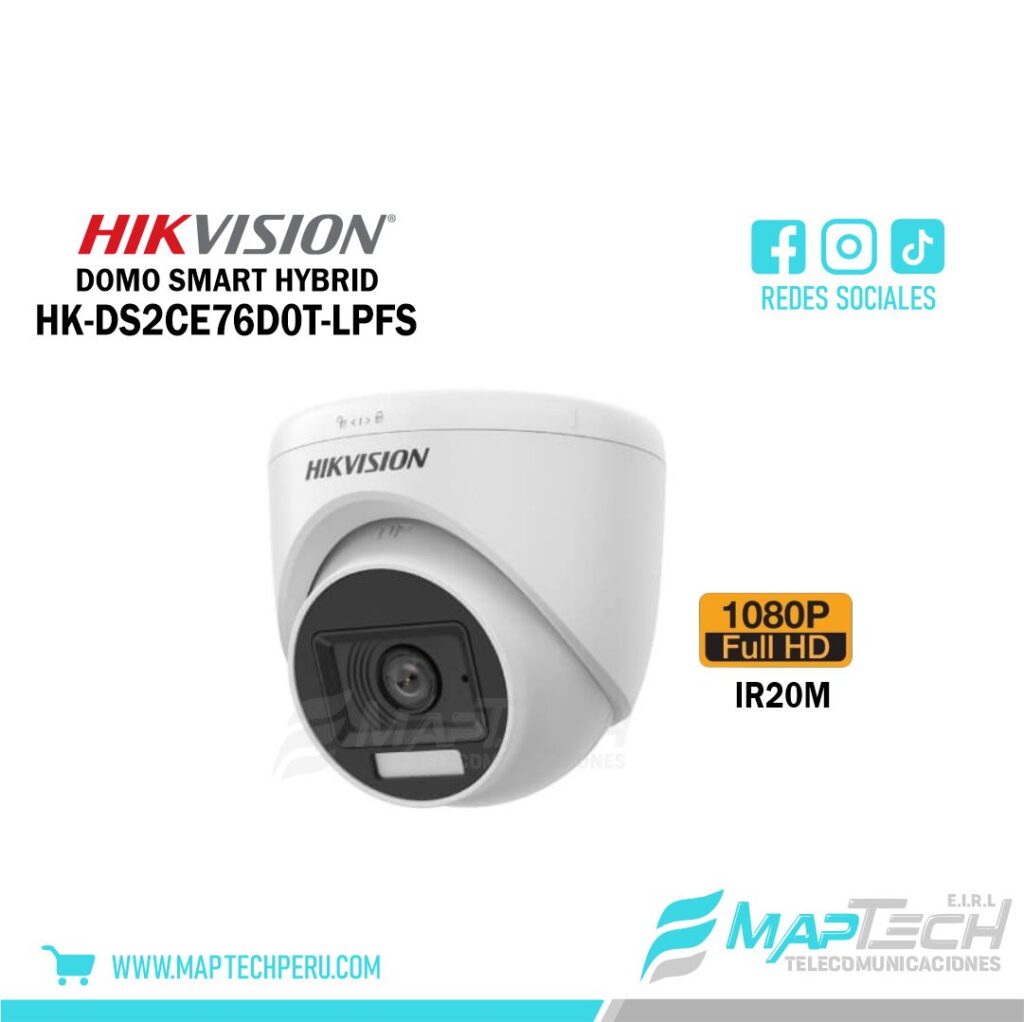 DOMO 2MP SMART HYBRID LIGHT IR 20M C/AUDIO HIKVISION